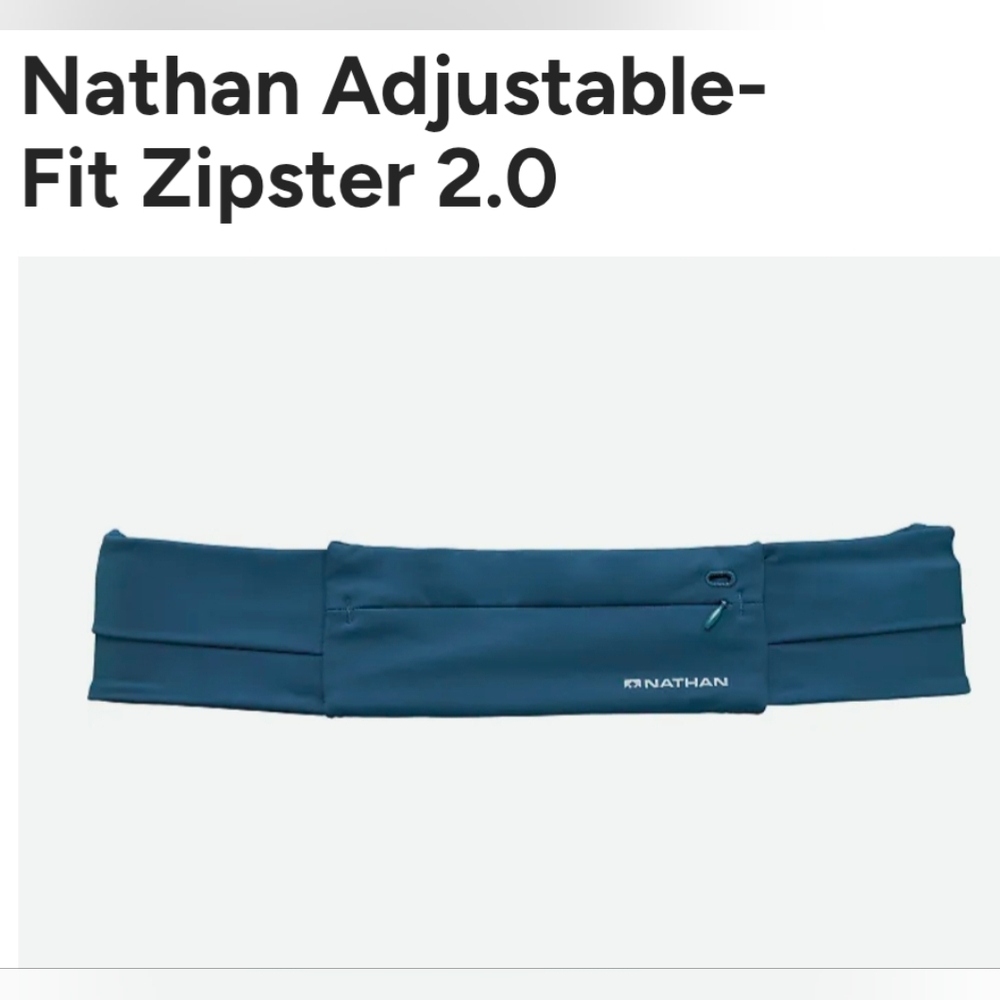 Nathan Adjustable Fit Zipster 2.0 Running Belt | Blue